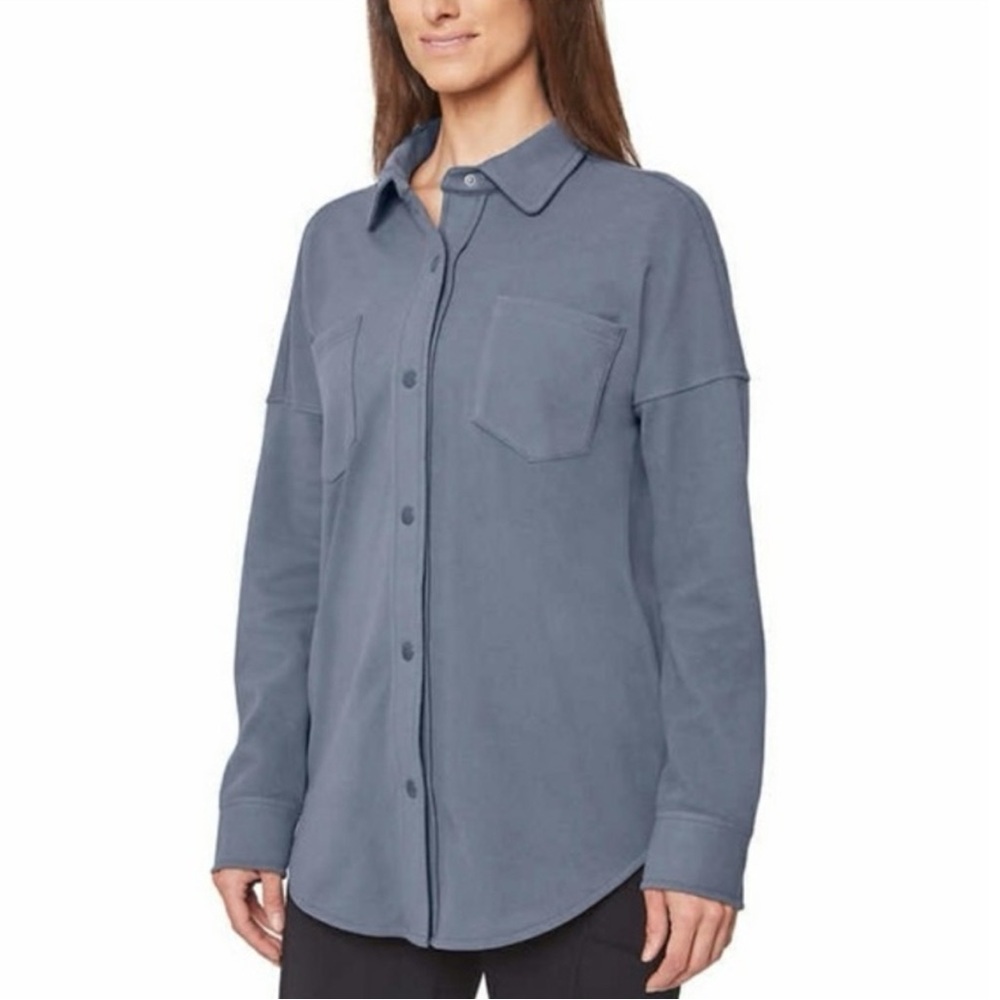 Mondetta Blue Fleece Shacket, L